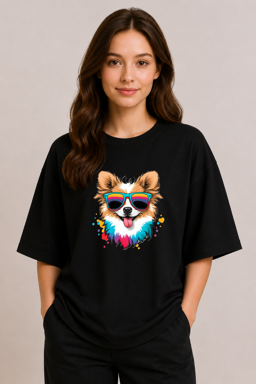 Neon Party Pup | Unisex Oversized T-Shirt