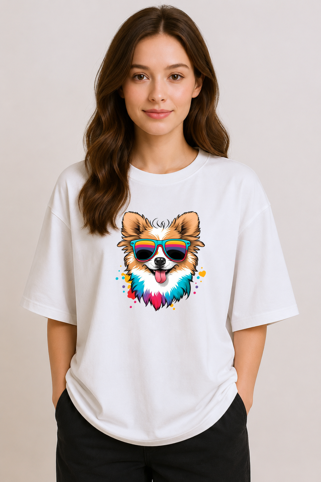 Neon Party Pup | Unisex Oversized T-Shirt